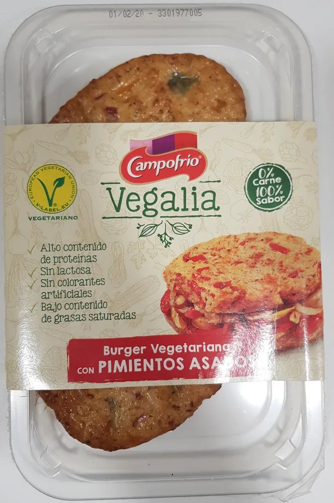 Vegalia, burger vegetariana con pimientos asados