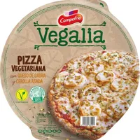 Vegalia, pizza vegetariana con queso de cabra y cebolla asada