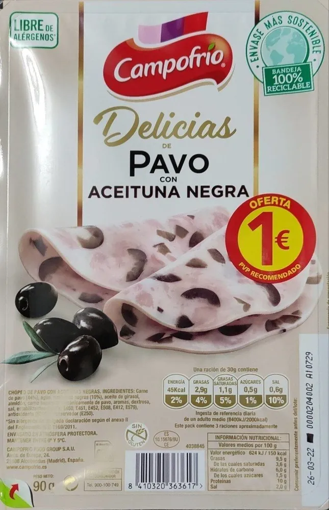 Delicias de pavo con aceitunas negras