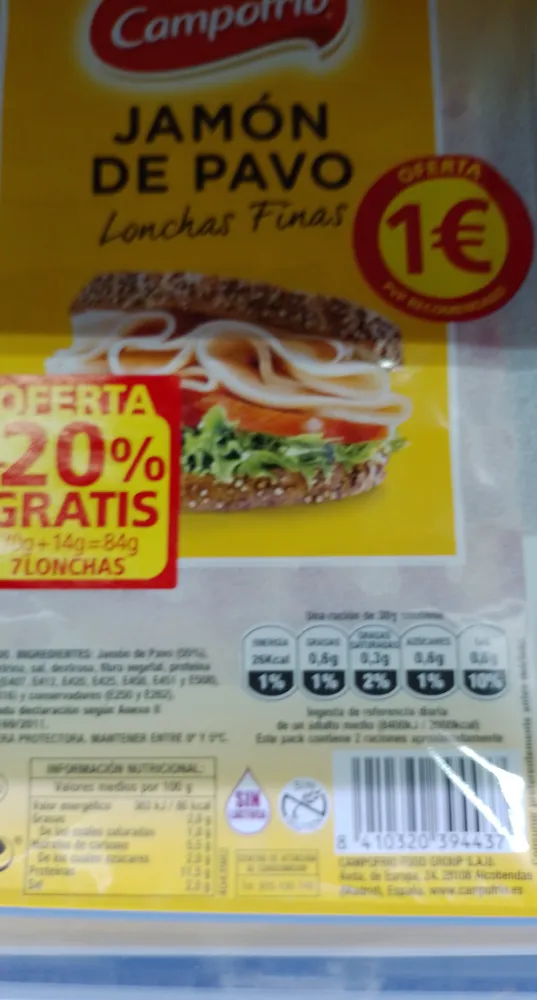 Jamón de pavo