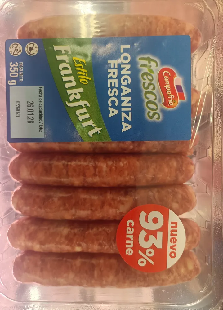 Longaniza fresca estilo Frankfurt