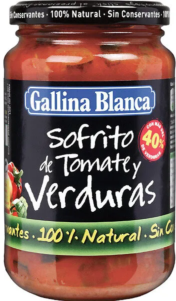 Sofrito casero de tomate y verduras
