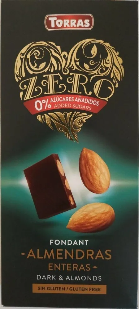 Chocolate con almendras 0% azúcares añadidos