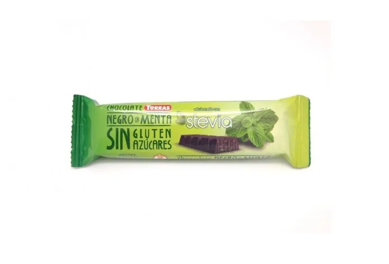 Chococolate negro de menta con stevia