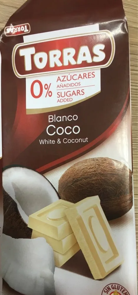 Chocolat blanc avec coco et édulcorant