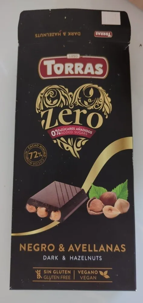 TORRAS Negro & Avellanas, 0% azúcares