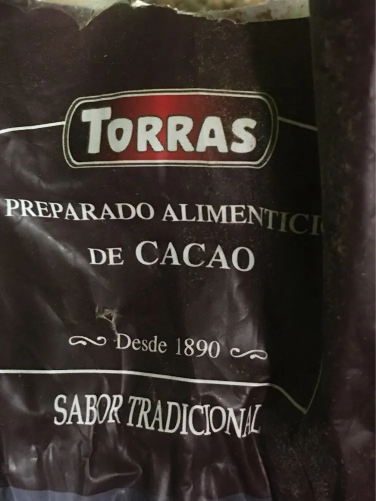 Preparado alimenticio de cacao
