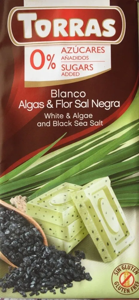 Blanco algas y flor sal negra