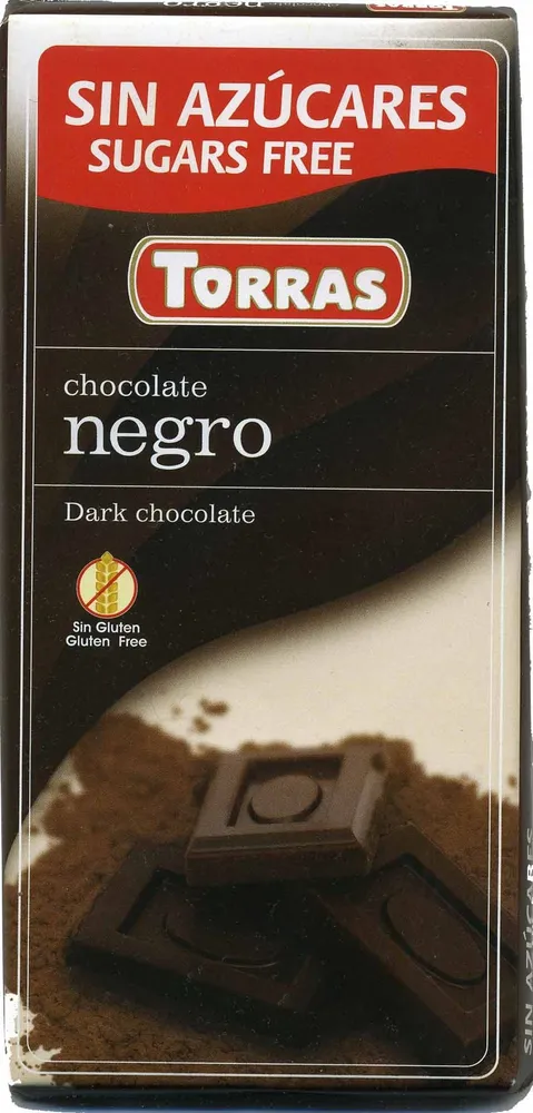 Tableta de chocolate negro edulcorado 52% cacao