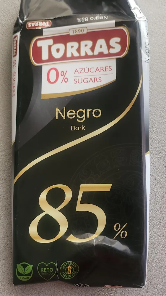 Negro Dark 85% 0% Azúcares Sugars