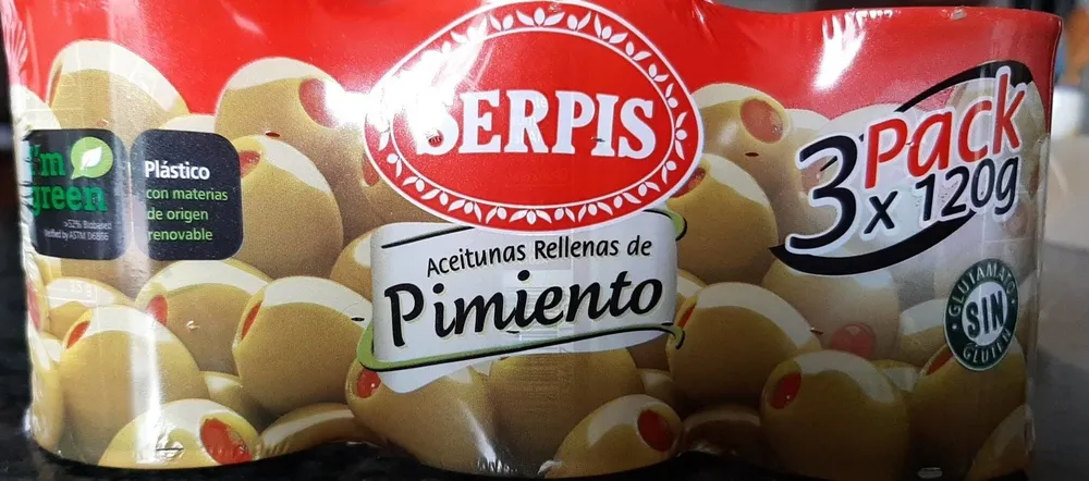 Aceitunas rellenas de pimiento