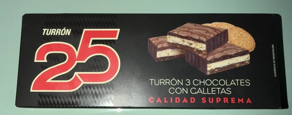 Turron 3 chocolates con galletas