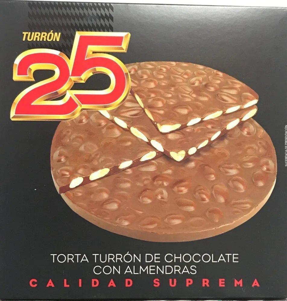Torta turrón chocolate con almendras