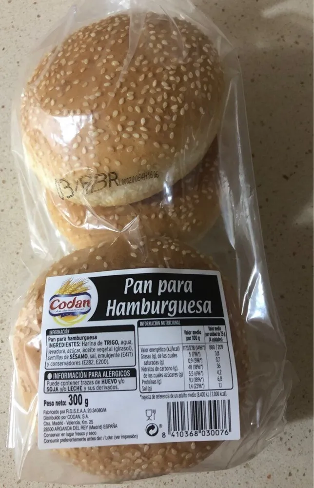 Pan hamburguesa