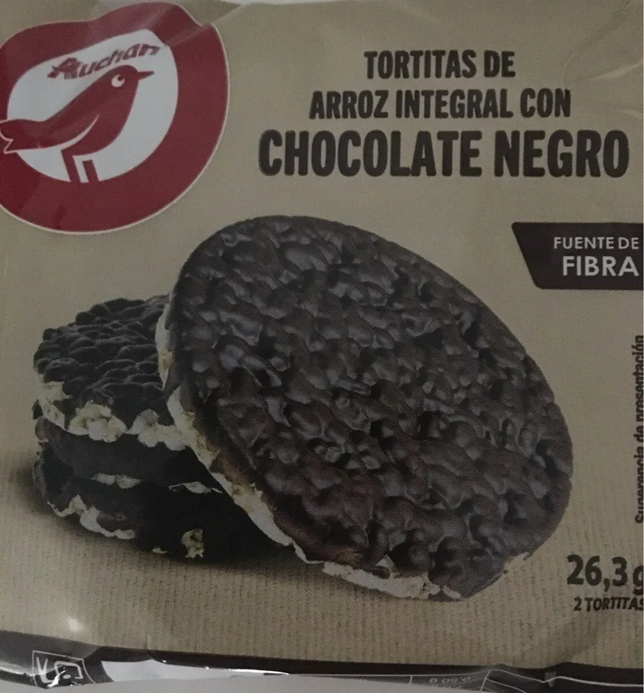 Tortitas de arroz integral con chocolate negro