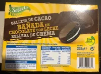 Galleta de cacao bañada en chocolate con leche