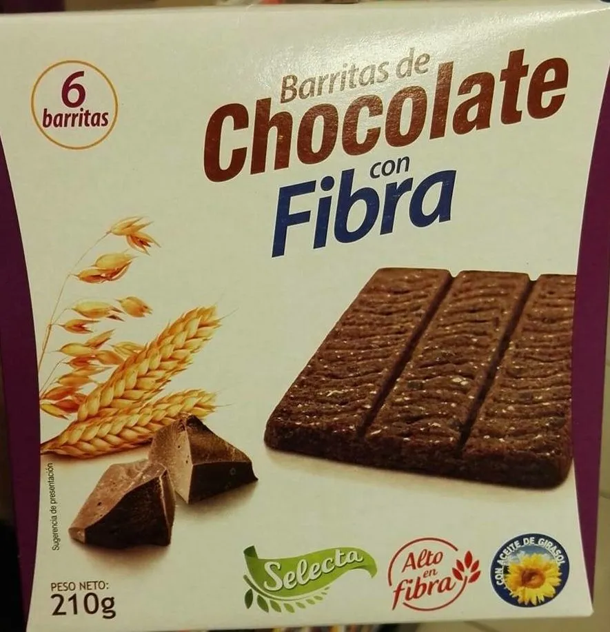 Barrita de chocolate con fibra
