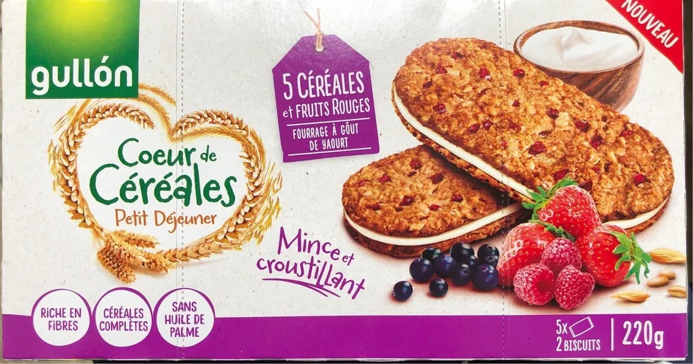 Coeur de cereales fruits rouge et yaourt