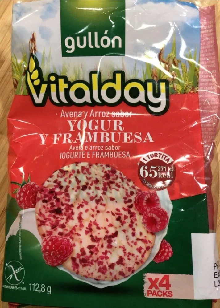 Tortitas de avena y arroz sabor yogur y frambuesa