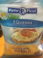 3 quesos, emmental, mozzarella y cheddar