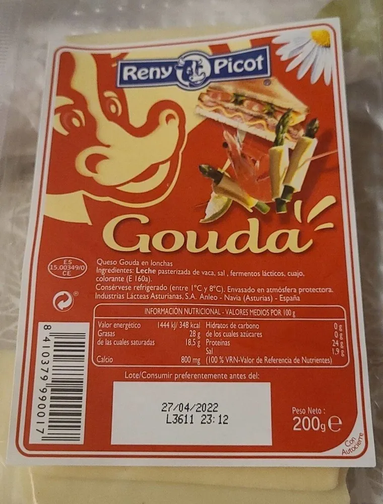 Queso Gouda en Lonchas