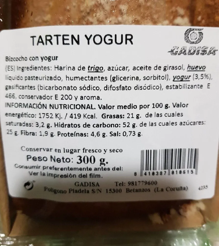 Tarten Yogur