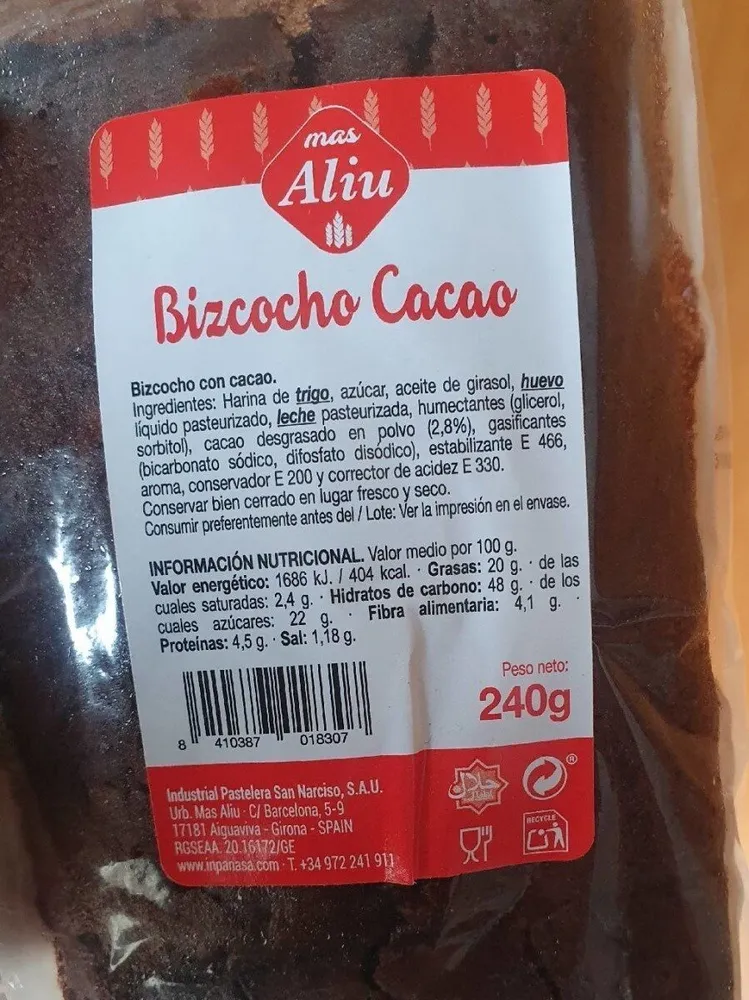 Bizcocho cacao