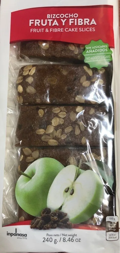 Bizcocho fruta y fibra