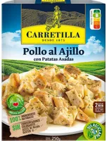 Pollo al ajillo con patatas asadas