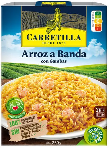 Arroz a banda con gambas