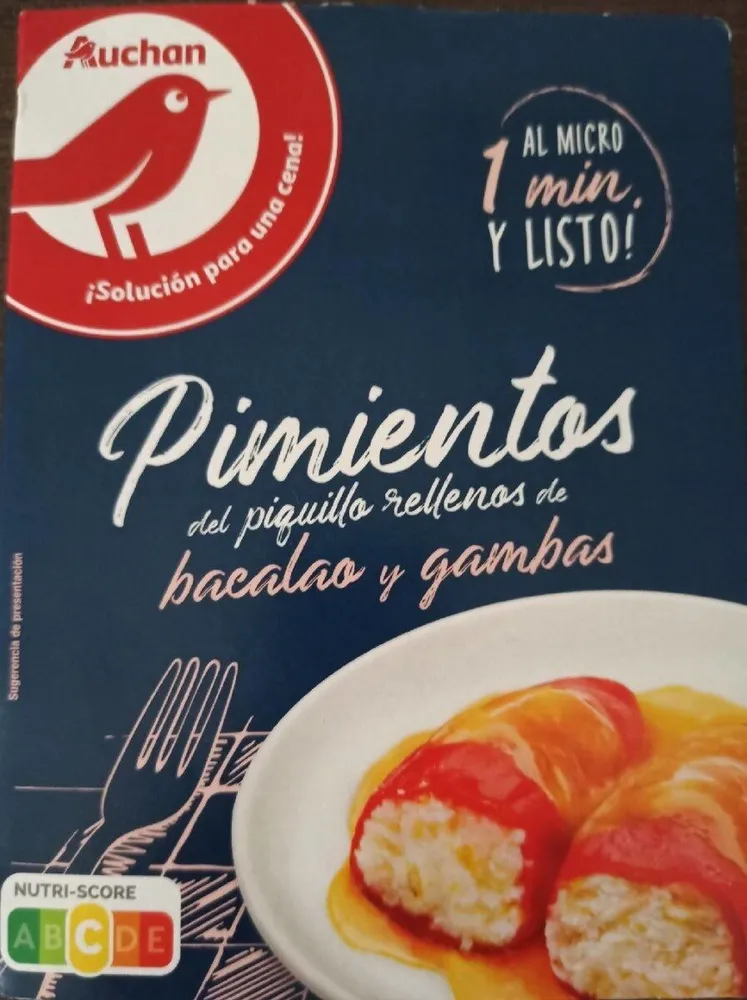Pimientos del piquillo rellenos de bacalao y gambas