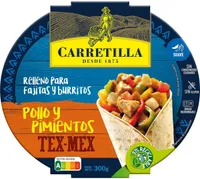 Relleno para fajitas y burritos de pollo y pimientos tex-mex