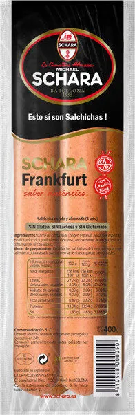 Salchichas frankfurt de cerdo cocidas y ahumadas