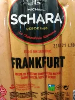 Salchichas frankfurt cocidas y ahumadas de cerdo