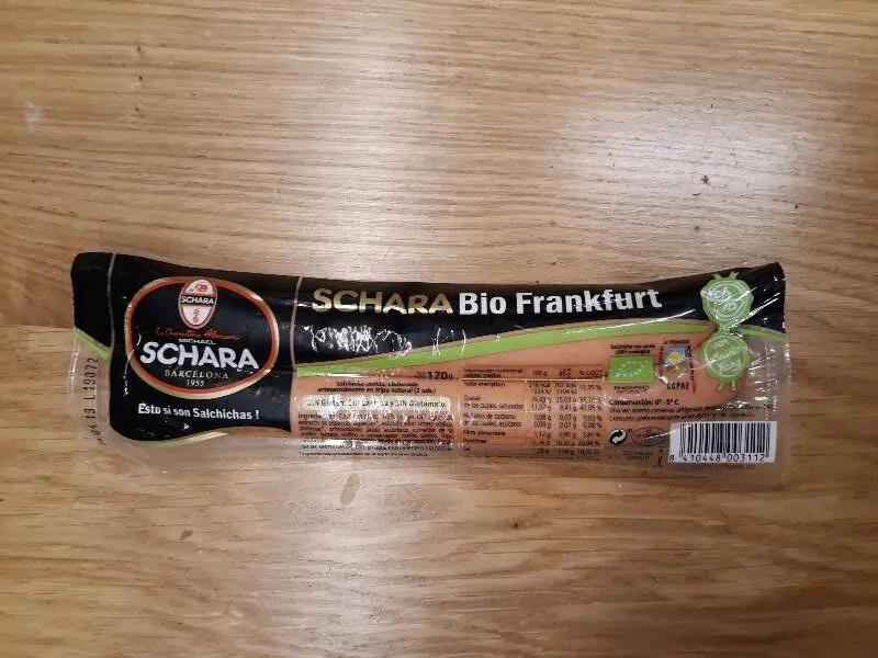 Salchichas frankfurt cocidas y ahumadas de cerdo