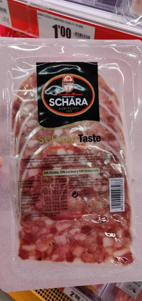 Taste cabeza de jabalí lonchas sin gluten sin lactosa