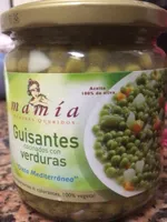 Guisantes cocinados con verduras