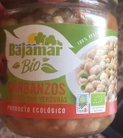 Bio garbanzos guisados con verduras producto ecológico