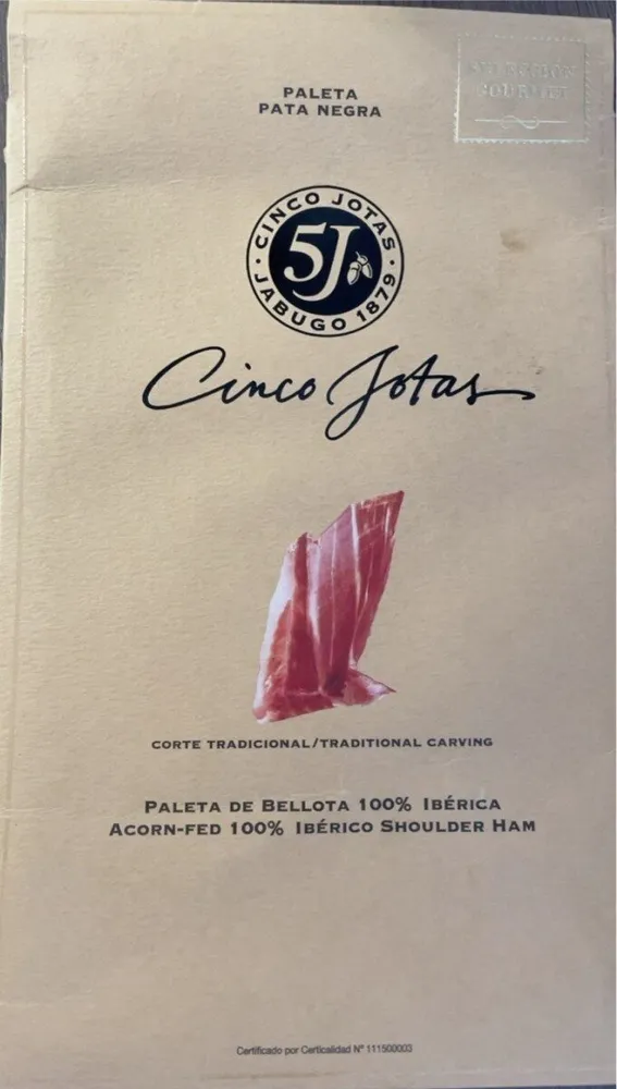 Paleta de Bellota 100% ibérica loncheada