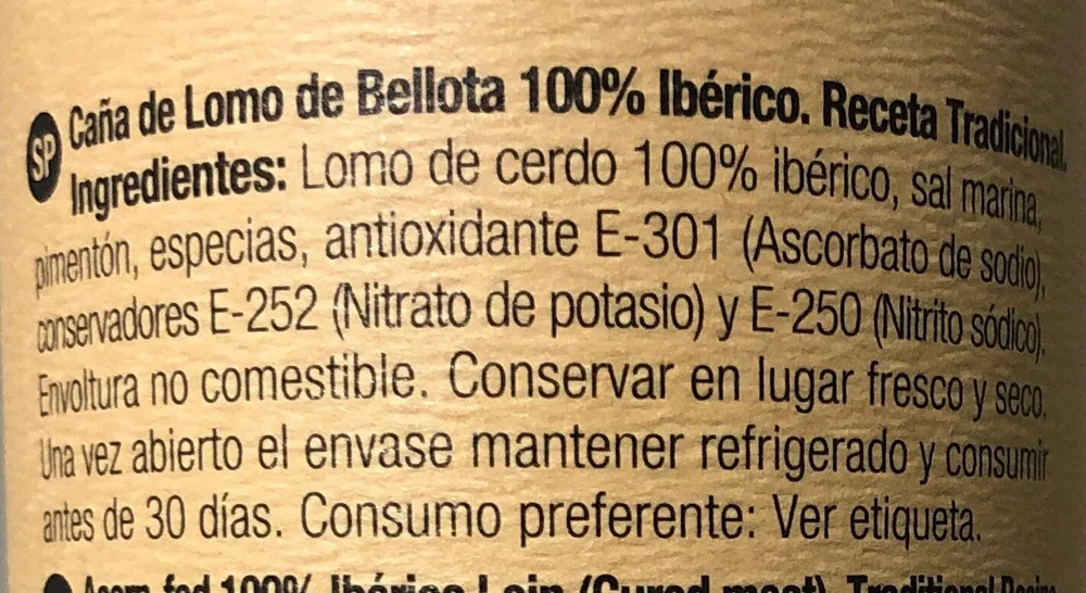 Caña de lomo de bellota 100% iberico 5J