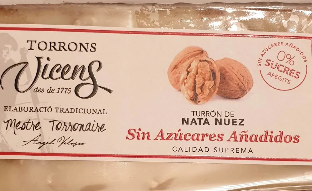 Turrón de nata nuez
