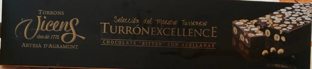 Turrón chocolate "bitter" con avellanas