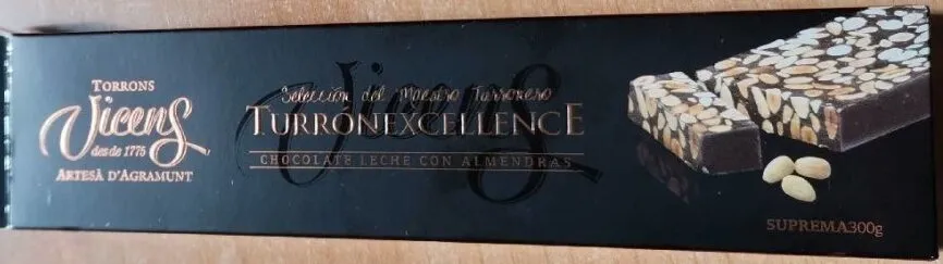turrón excellence chocolate leche con almendras