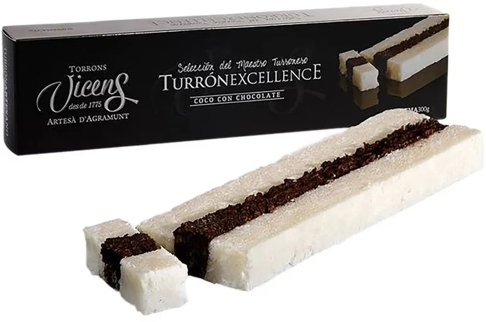 Turrón excellence coco con chocolate