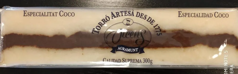 Turrón coco con chocolate