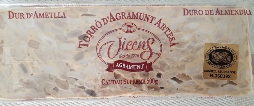 Nougat Torron Vicens Duro de Almendra