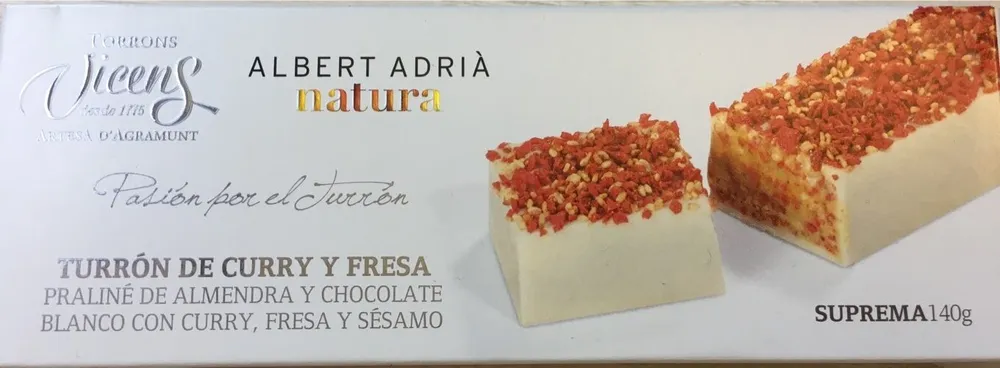 Turron de curry y fresa