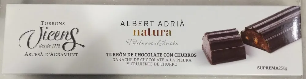 Turrón de chocolate con churros