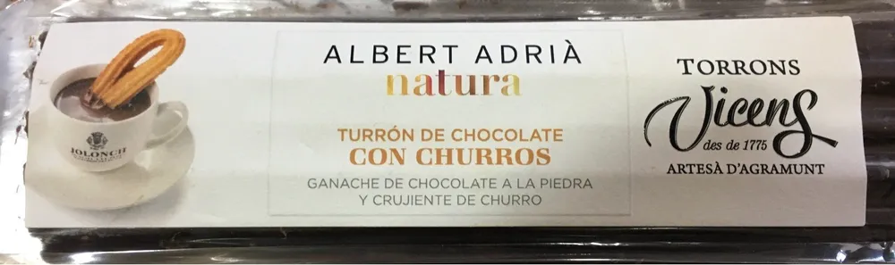 Turrón de chocolate con churros