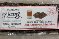 Turrón de trufa con pasas al ron